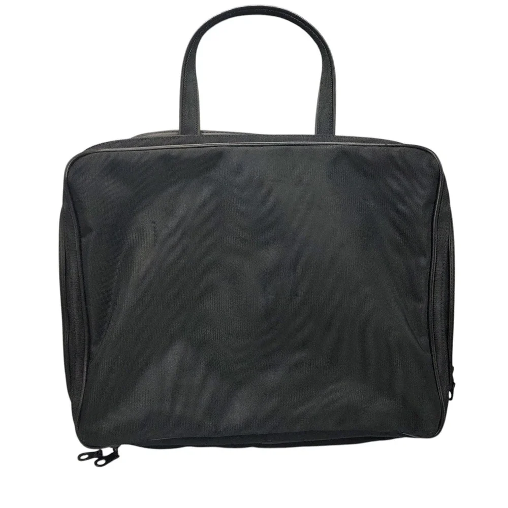 Modella Travel Bag Organizer Makeup Black Canvas Three Sections‎ Multi Pockets